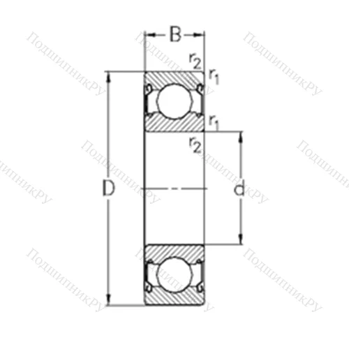 Подшипник шариковый радиальный 6022-2Z