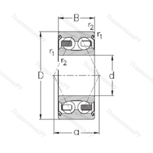 Подшипник шариковый радиально-упорный 3212-B-2Z-TV