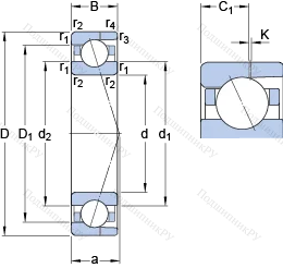 Подшипник 708 ACD/HCP 4AH