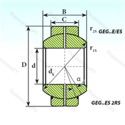 Подшипник скольжения сферический GEG 200 ES