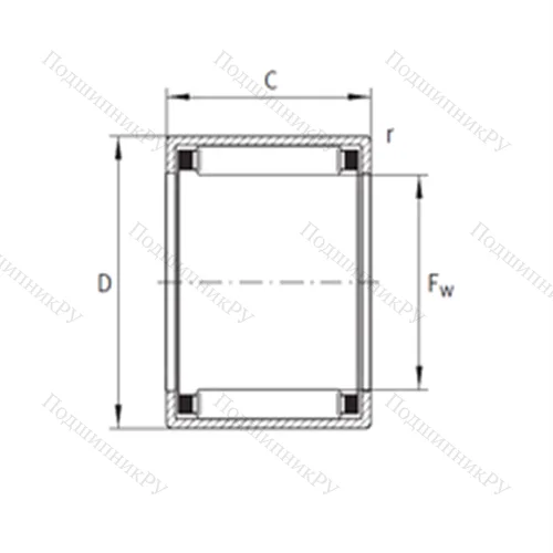 Подшипник игольчатый радиальный SCH 1012