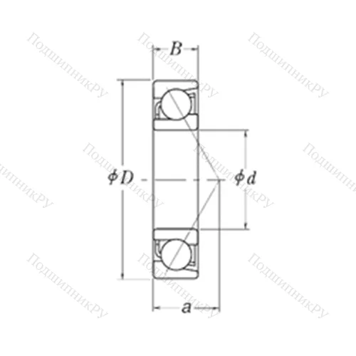 Подшипник шариковый радиально-упорный MJT 2
