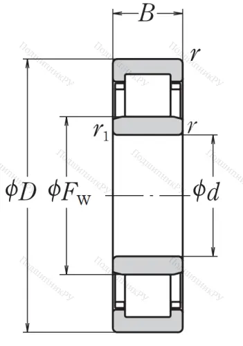 Роликовый цилиндрический подшипник NJ 308 ET C 3 от производителя  NSK Роликовый цилиндрический подшипник NJ 308 ET C 3 от производителя  NSK