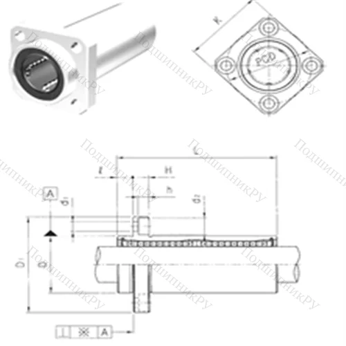 Подшипник шариковый линейный LMEKP 60L
