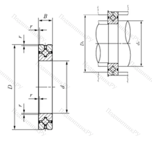 Подшипник роликовый упорно-радиальный с четырехточечным контактом CRBH 11020 A UU от производителя  IKO