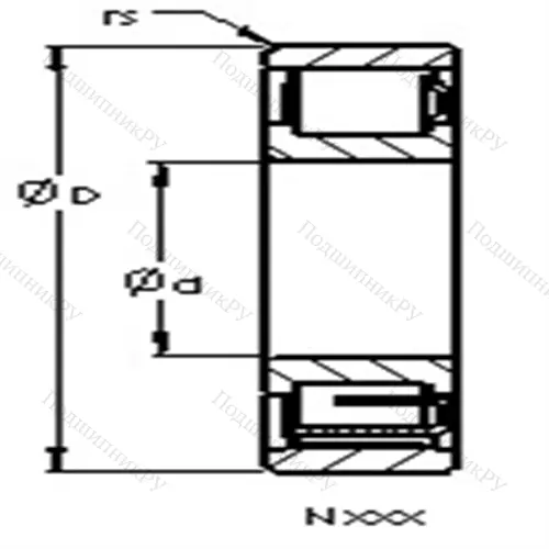 Подшипники роликовые радиальные с цилиндрическими роликами N 228 M от производителя  AST