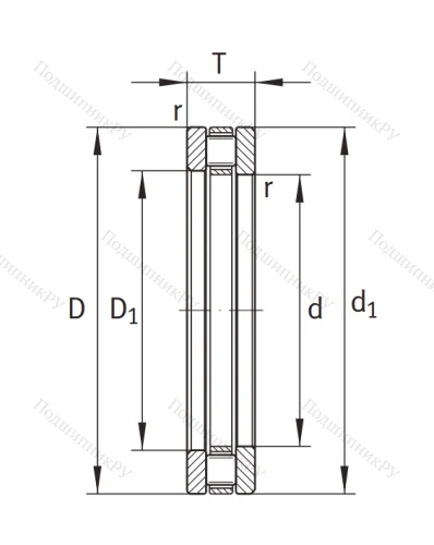 Упорный роликовый подшипник 81210 TV от производителя  INA