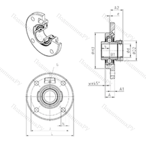 Подшипниковый узел шариковый радиальный EXFCE 201