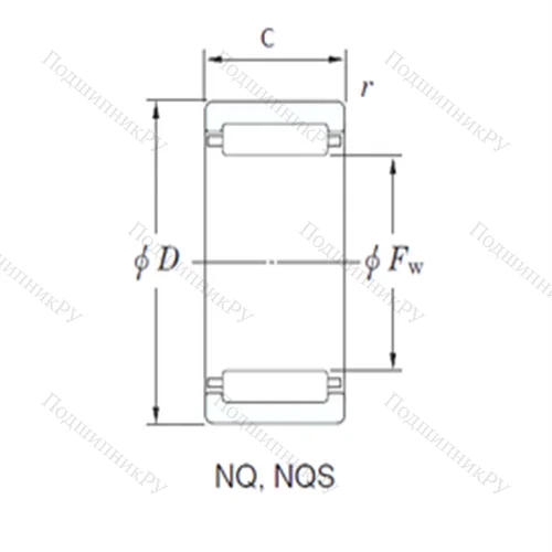 Подшипник игольчатый радиальный NQ 26/16