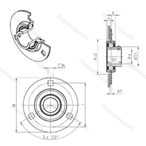 Подшипниковый узел шариковый радиальный USPF 204