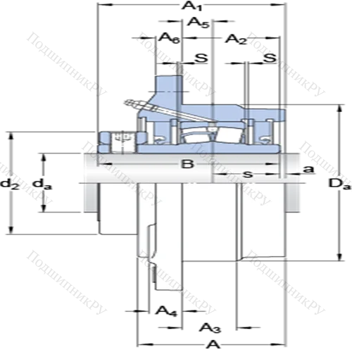 Фланцевые роликоподшипниковые узлы (стопорное кольцо и втулка, для дюймовых валов) FYRP 2-3