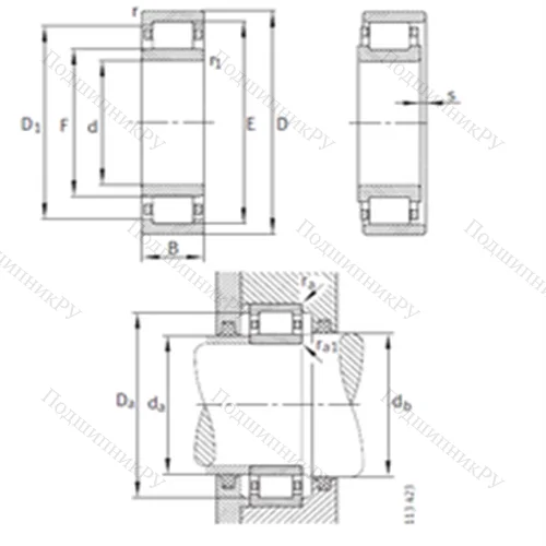 Подшипник роликовый радиальный NU 1084-M 1