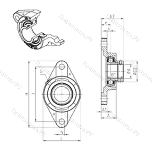 Подшипниковый узел шариковый радиальный ESFLE 202