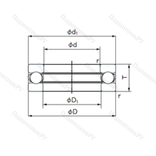 Подшипник шариковый упорный 3906