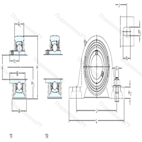 Подшипниковый узел шариковый радиальный SY 1.1/2 TF/AH
