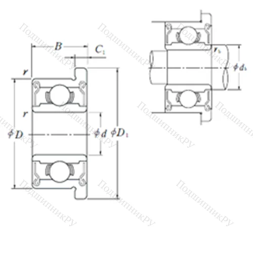 Подшипник шариковый радиальный F 687VV от производителя  NSK