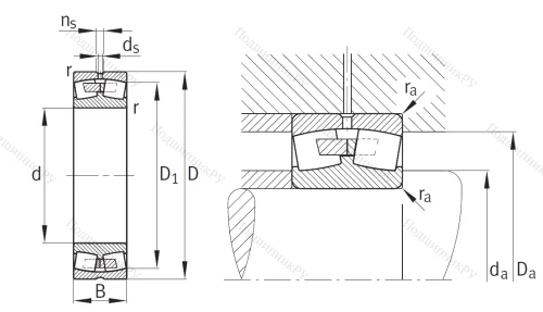 Сферический роликовый подшипник 23220 E 1A XL M от производителя  FAG