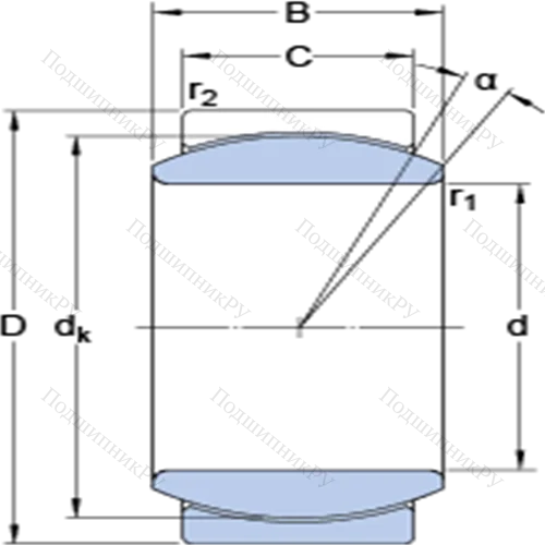 Радиальные сферические подшипники скольжения с контактными поверхностями сталь/сталь, требующие техобслуживания GE 6 C