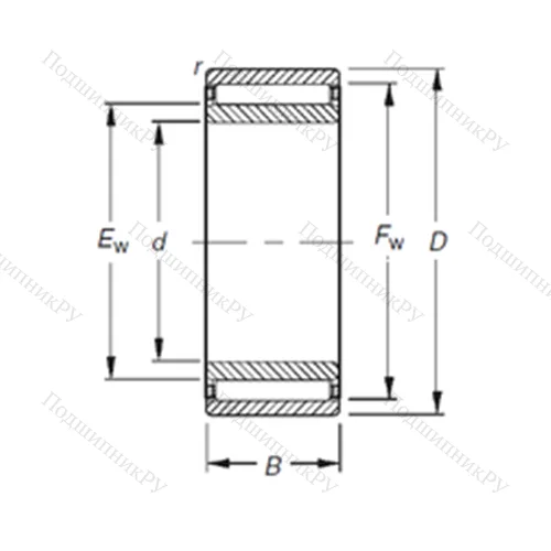 Подшипник игольчатый радиальный NAO 17X 35X 32