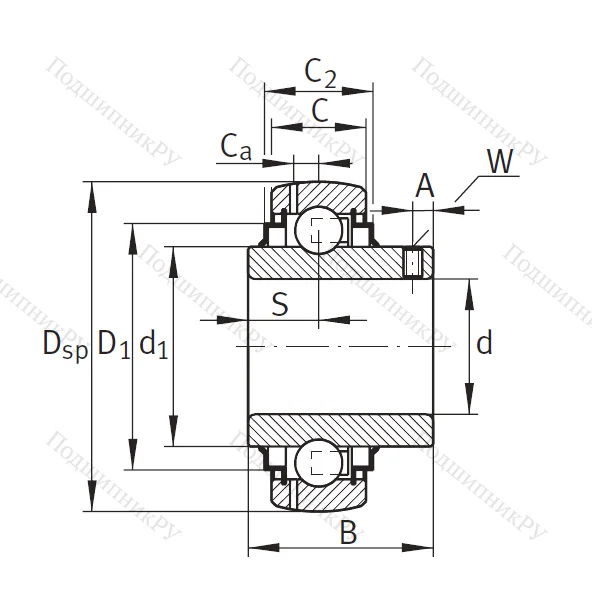 Закрепляемый подшипник GYE 30-XL-KRR-B