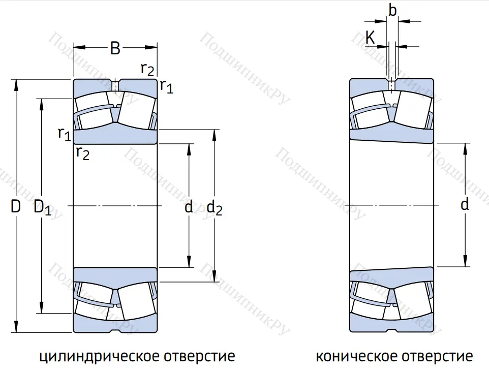 Сферический роликовый подшипник с конической посадкой на вал 22220 EK/C 3 от производителя  SKF