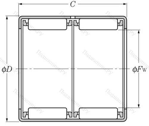 Игольчатый подшипник HK 2030 ZW от производителя  INA Игольчатый подшипник HK 2030 ZW от производителя  INA