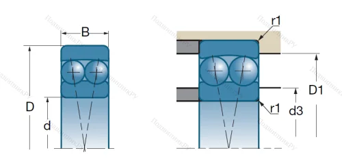 Двухрядный шариковый подшипник 2310 G 15 от производителя  SNR Двухрядный шариковый подшипник 2310 G 15 от производителя  SNR