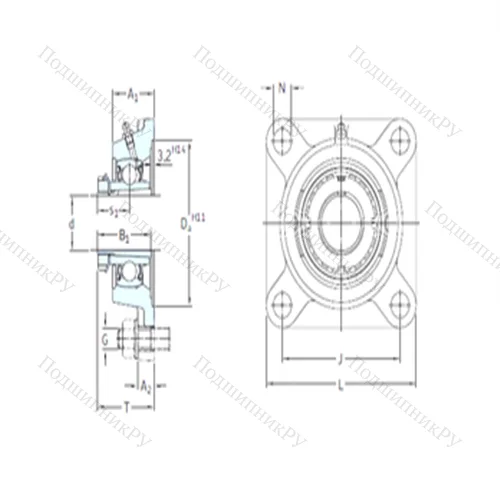 Подшипниковый узел шариковый радиальный FYJ 55 KF+HA 2311