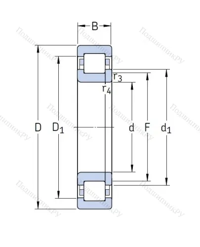 Роликовый цилиндрический подшипник NUP 220 ECP от производителя  SKF Роликовый цилиндрический подшипник NUP 220 ECP от производителя  SKF