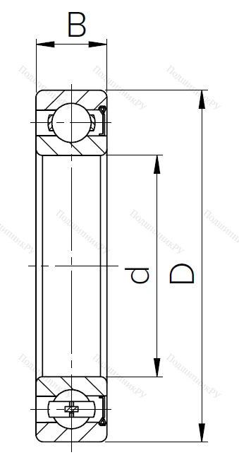Шариковый однорядный подшипник 60107 (6007 Z) в Владимире