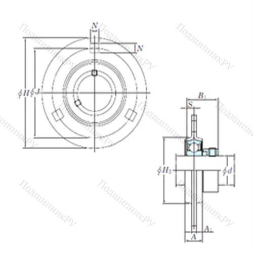 Подшипниковый узел шариковый радиальный SAPF 206-18