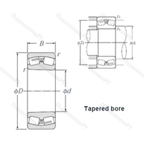 Подшипник роликовый радиальный самоцентрирующийся LH-22211EK от производителя  NTN