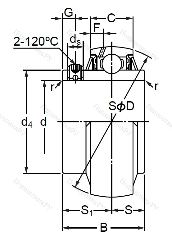 Корпусный подшипник MUC 208 в Владимире