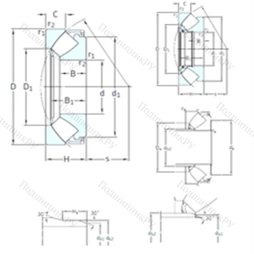 Подшипник роликовый упорно-радиальный 29422E от производителя  SKF
