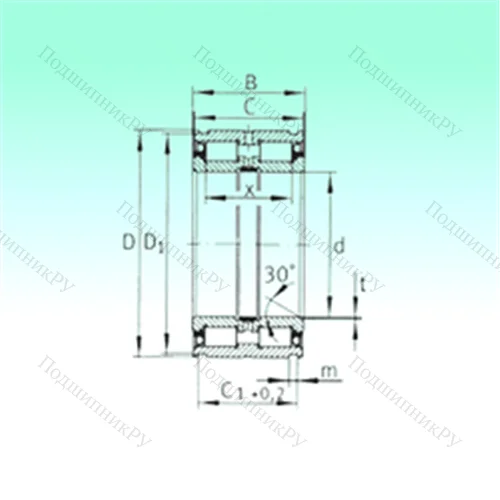 Подшипник роликовый радиальный SL 045028-PP от производителя  NBS Подшипник роликовый радиальный SL 045028-PP от производителя  NBS