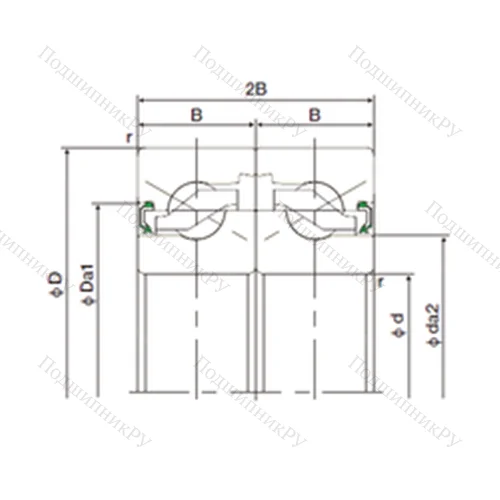 Подшипник шариковый упорно-радиальный спаренный 25TAB 06DF-2NK от производителя  NACHI