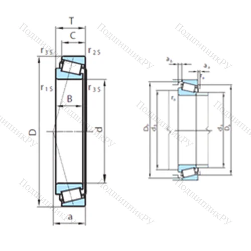 Подшипник роликовый радиально-упорный  611-305