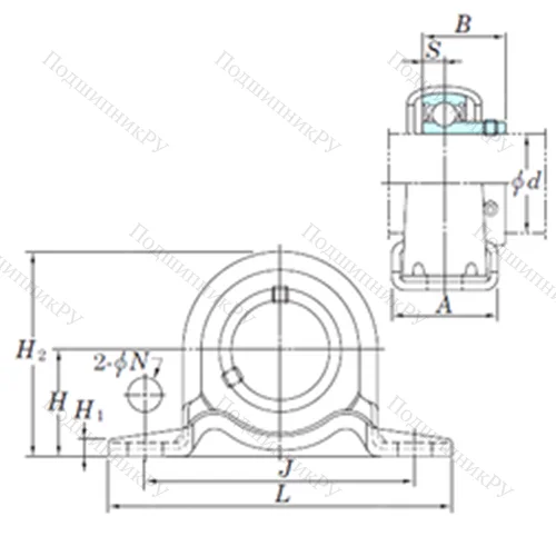Подшипниковый узел шариковый радиальный SBPP 205 от производителя  KOYO