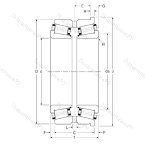 Подшипник роликовый радиально-упорный 110053X/110100H