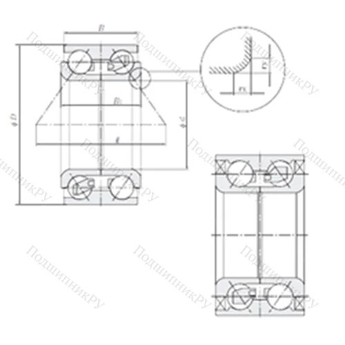 Подшипник шариковый радиально-упорный DE 07A 02LLCS 46/L 109 от производителя  NTN Подшипник шариковый радиально-упорный DE 07A 02LLCS 46/L 109 от производителя  NTN