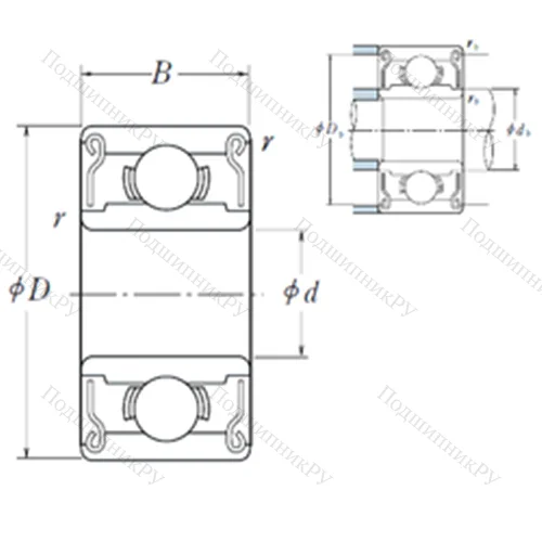Подшипник шариковый радиальный 606 ZZ от производителя  NSK Подшипник шариковый радиальный 606 ZZ от производителя  NSK