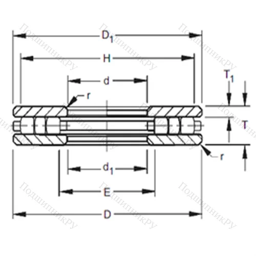 Подшипник роликовый упорный 20TP 103 от производителя  TIMKEN Подшипник роликовый упорный 20TP 103 от производителя  TIMKEN