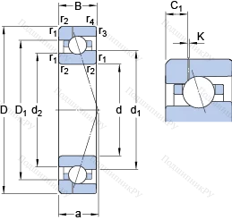 Подшипник 7006 CE/P 4AH 1