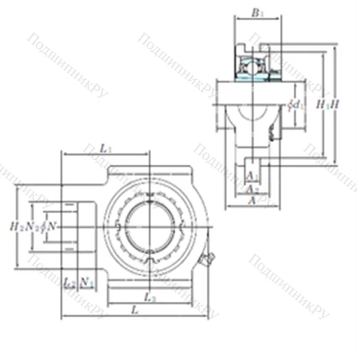 Подшипниковый узел шариковый радиальный UKT 308