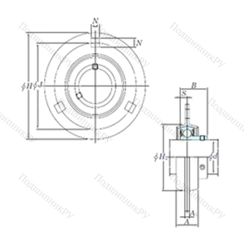 Подшипниковый узел шариковый радиальный SBPF 205 от производителя  KOYO