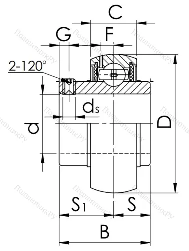 Корпусный подшипник UC 218 (480218 ГОСТ) в Владимире