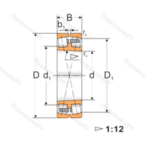 Подшипник роликовый радиальный самоцентрирующийся 22208K