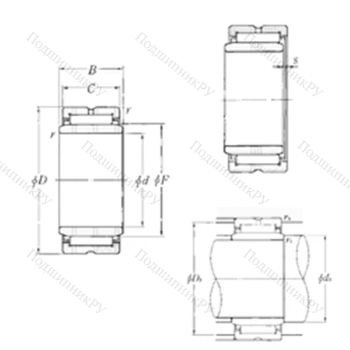 Подшипник игольчатый радиальный MR 729636+MI-627236