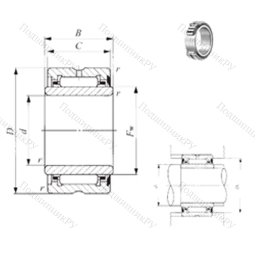 Подшипник игольчатый радиальный NA 4905U от производителя  IKO Подшипник игольчатый радиальный NA 4905U от производителя  IKO