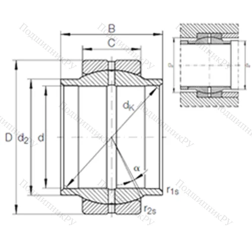 Подшипник скольжения сферический GE 50 LO